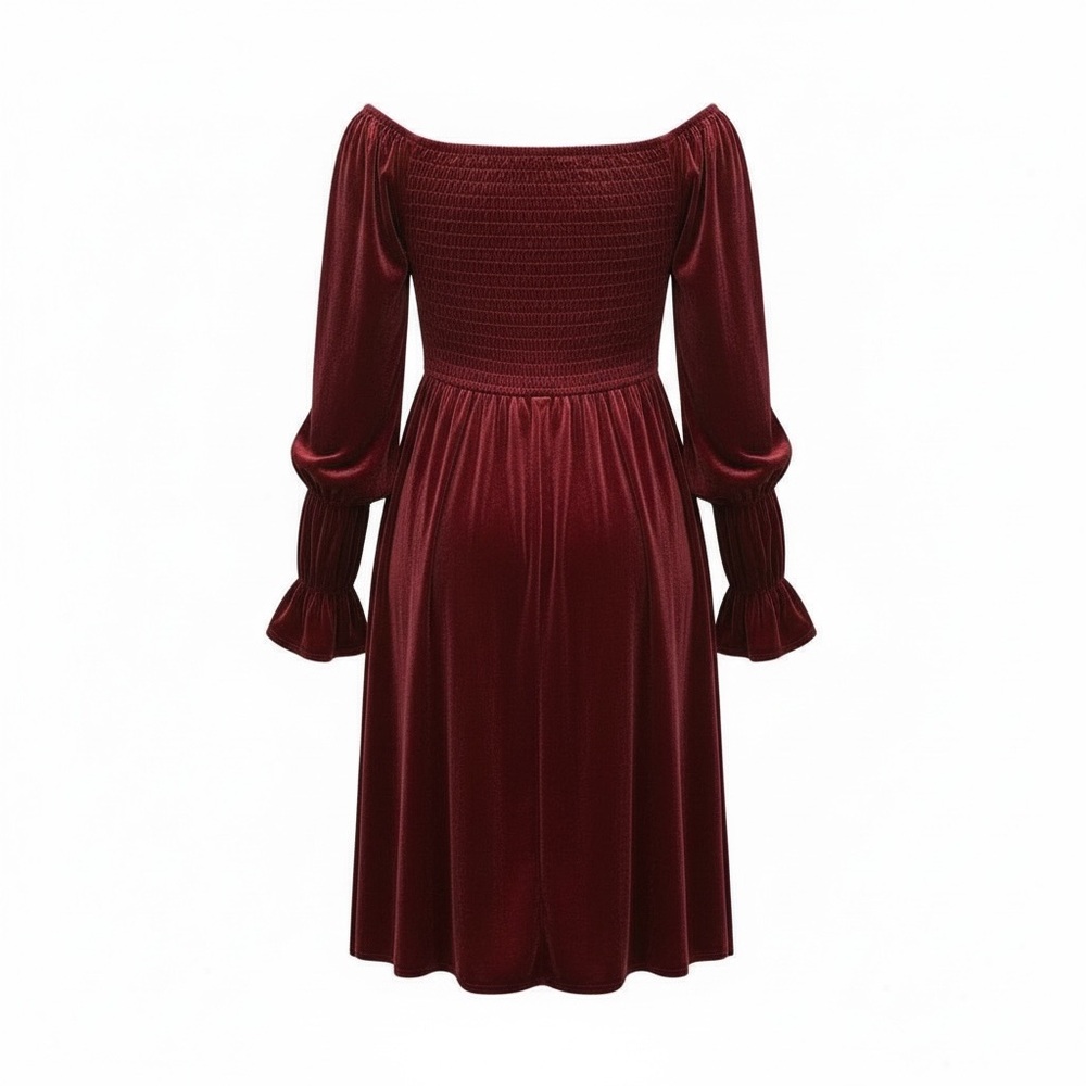 Celebrity Pink Velvet Burgundy Midi Dress - Picture 2 of 6